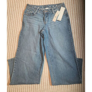 New Boundaries Relaxed Wide Leg Studded Waist Detail Lt Denim 00 Jeans